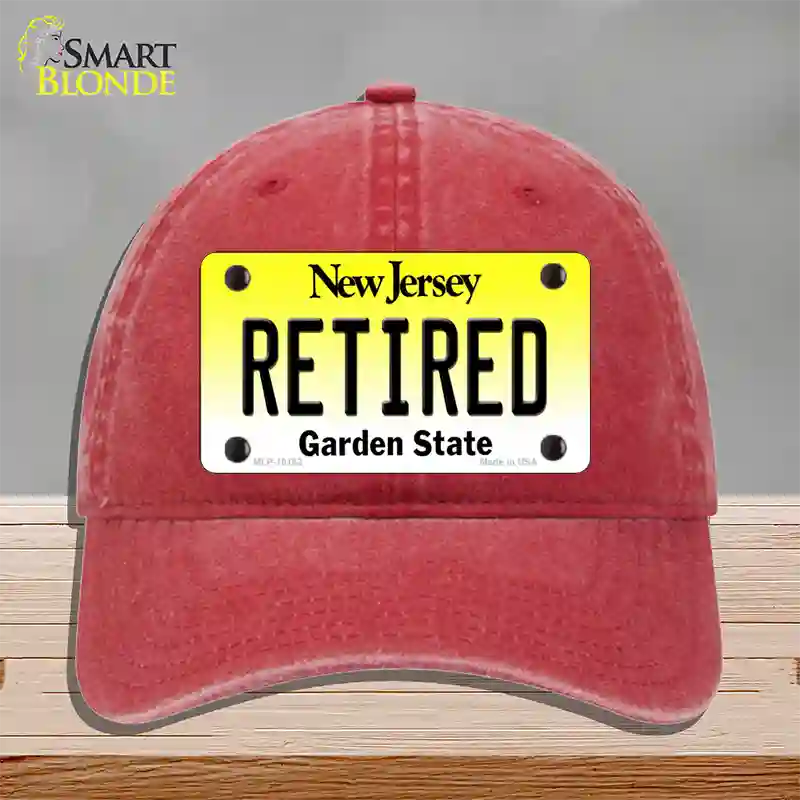 Retired New Jersey Novelty License Plate Hat Unconstructed Cotton / Red