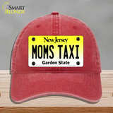 Moms Taxi New Jersey Novelty License Plate Hat Unconstructed Cotton / Red