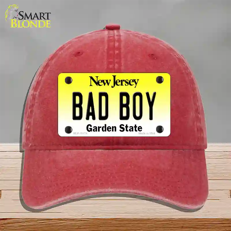 Bad Boy New Jersey Novelty License Plate Hat Unconstructed Cotton / Red