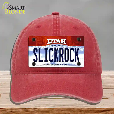 Slickrock Utah Novelty License Plate Hat Unconstructed Cotton / Red