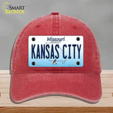 Kansas City Missouri Novelty License Plate Hat Unconstructed Cotton / Red