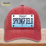 Springfield Missouri Novelty License Plate Hat Unconstructed Cotton / Red