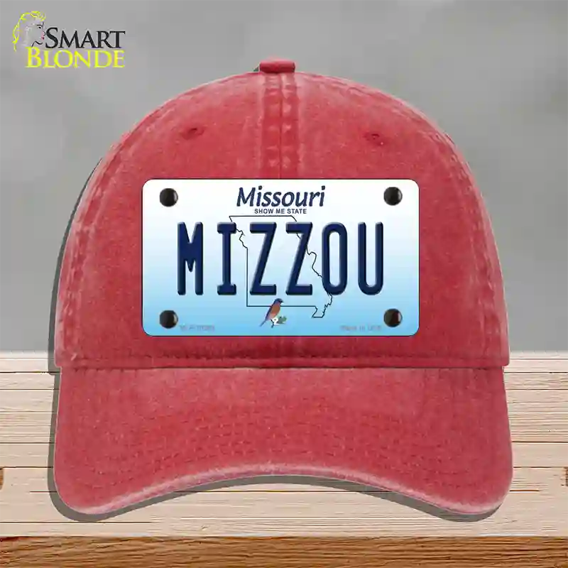 Mizzou Missouri Novelty License Plate Hat Unconstructed Cotton / Red