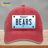 Bears Missouri Novelty License Plate Hat Unconstructed Cotton / Red