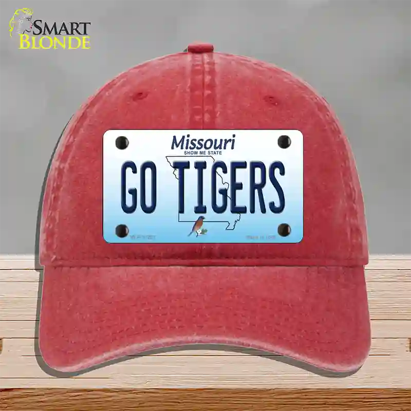 Go Tigers Missouri Novelty License Plate Hat Unconstructed Cotton / Red