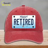 Retired Missouri Novelty License Plate Hat Unconstructed Cotton / Red