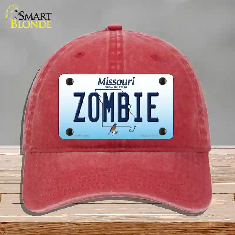 Zombie Missouri Novelty License Plate Hat Unconstructed Cotton / Red