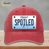 Spoiled Missouri Novelty License Plate Hat Unconstructed Cotton / Red