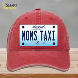 Moms Taxi Missouri Novelty License Plate Hat Unconstructed Cotton / Red