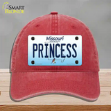 Princess Missouri Novelty License Plate Hat Unconstructed Cotton / Red