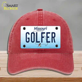 Golfer Missouri Novelty License Plate Hat Unconstructed Cotton / Red