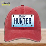 Hunter Missouri Novelty License Plate Hat Unconstructed Cotton / Red