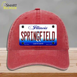 Springfield Illinois Novelty License Plate Hat Unconstructed Cotton / Red