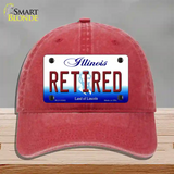 Retired Illinois Novelty License Plate Hat Unconstructed Cotton / Red