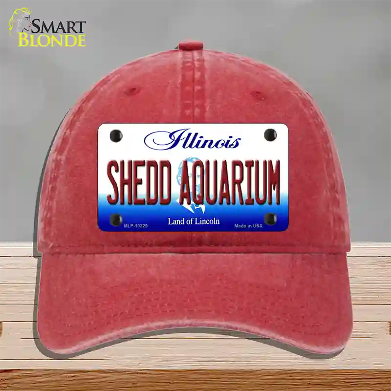 Shedd Aquarium Illinois Novelty License Plate Hat Unconstructed Cotton / Red