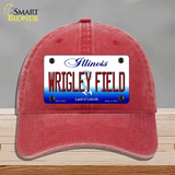 Wrigley Field Illinois Novelty License Plate Hat Unconstructed Cotton / Red