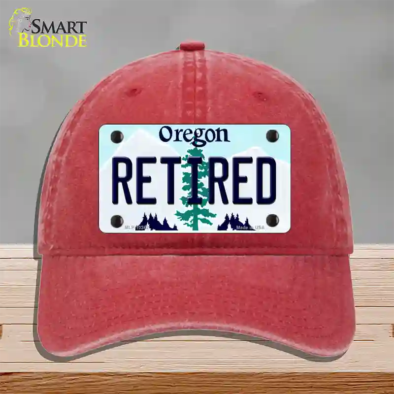 Retired Oregon Novelty License Plate Hat Unconstructed Cotton / Red