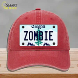 Zombie Oregon Novelty License Plate Hat Unconstructed Cotton / Red