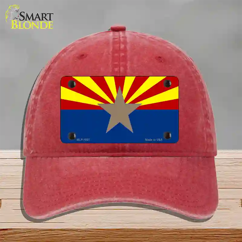 Arizona Big Star State Flag Novelty License Plate Hat Unconstructed Cotton / Red