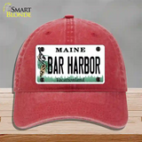 Bar Harbor Maine Novelty License Plate Hat Unconstructed Cotton / Red