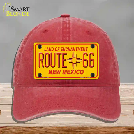 Route 66 New Mexico Novelty License Plate Hat Unconstructed Cotton / Red