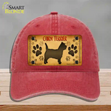 Cairn Terrier Novelty License Plate Hat Unconstructed Cotton / Red