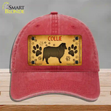 Collie Novelty License Plate Hat Unconstructed Cotton / Red