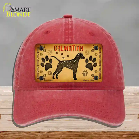 Dalmatian Novelty License Plate Hat Unconstructed Cotton / Red