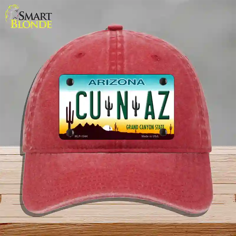 Cu N Az Novelty License Plate Hat Unconstructed Cotton / Red