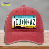 Cu N Az Novelty License Plate Hat Unconstructed Cotton / Red