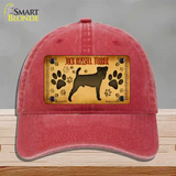 Jack Russell Terrier Novelty License Plate Hat Unconstructed Cotton / Red