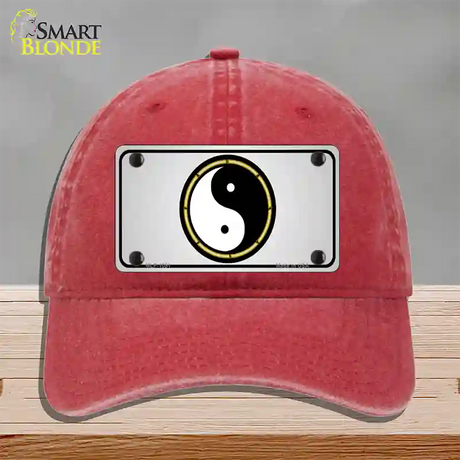 Yin And Yang Novelty License Plate Hat Unconstructed Cotton / Red