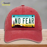 No Fear Arizona Novelty License Plate Hat Unconstructed Cotton / Red