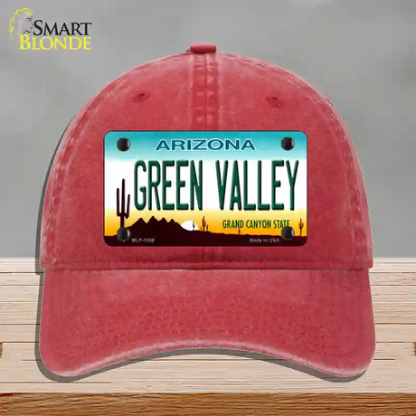 Green Valley Arizona Novelty License Plate Hat Unconstructed Cotton / Red