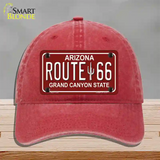 Route 66 Arizona Red Novelty License Plate Hat Unconstructed Cotton / Red