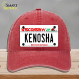 Kenosha Wisconsin Novelty License Plate Hat Unconstructed Cotton / Red