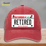 Retired Wisconsin Novelty License Plate Hat Unconstructed Cotton / Red