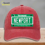 Newport Vermont Novelty License Plate Hat Unconstructed Cotton / Red