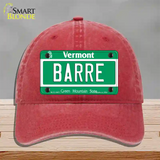 Barre Vermont Novelty License Plate Hat Unconstructed Cotton / Red