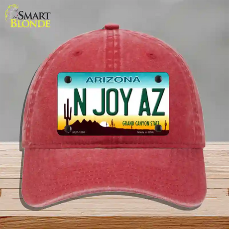 N Joy Arizona Novelty License Plate Hat Unconstructed Cotton / Red