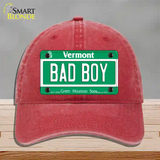 Bad Boy Vermont Novelty License Plate Hat Unconstructed Cotton / Red