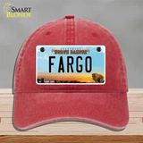 Fargo North Dakota Novelty License Plate Hat Unconstructed Cotton / Red