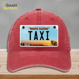 Taxi North Dakota Novelty License Plate Hat Unconstructed Cotton / Red