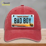 Bad Boy North Dakota Novelty License Plate Hat Unconstructed Cotton / Red