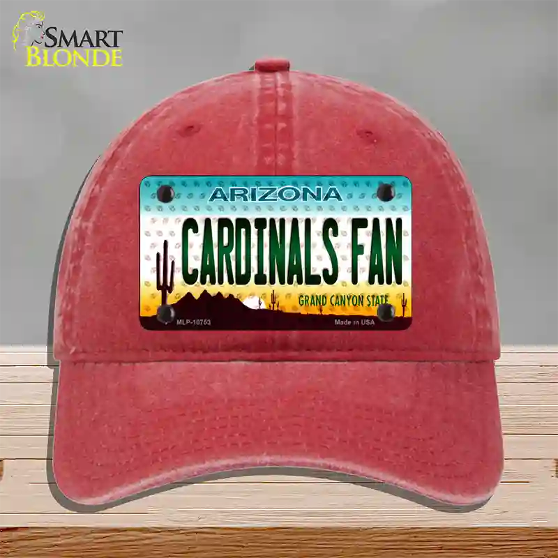 Cardinals Fan Arizona Novelty License Plate Hat Unconstructed Cotton / Red