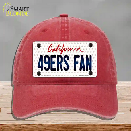 49ERS Fan California Novelty License Plate Hat Unconstructed Cotton / Red