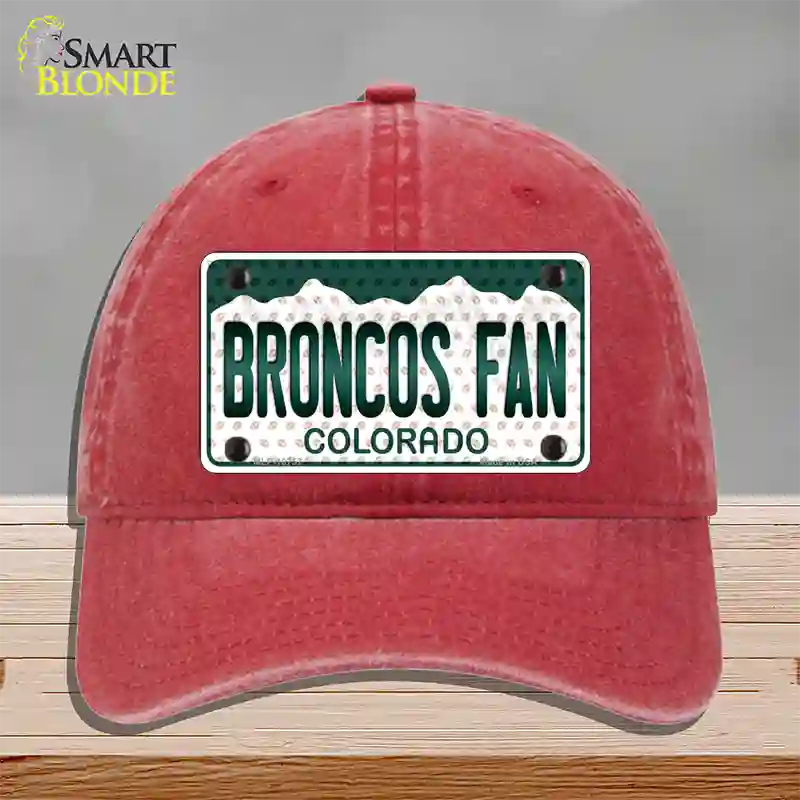 Broncos Fan Colorado Novelty License Plate Hat Unconstructed Cotton / Red