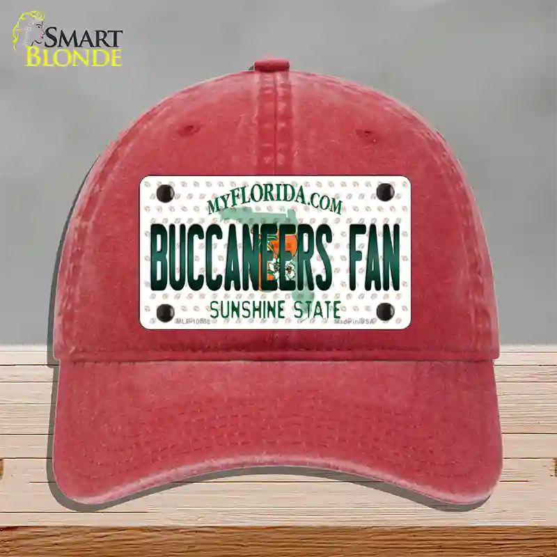 Buccaneers Fan Florida Novelty License Plate Hat Unconstructed Cotton / Red