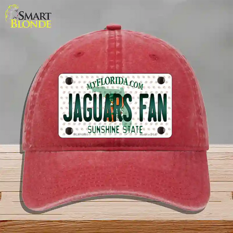 Jaguars Fan Florida Novelty License Plate Hat Unconstructed Cotton / Red