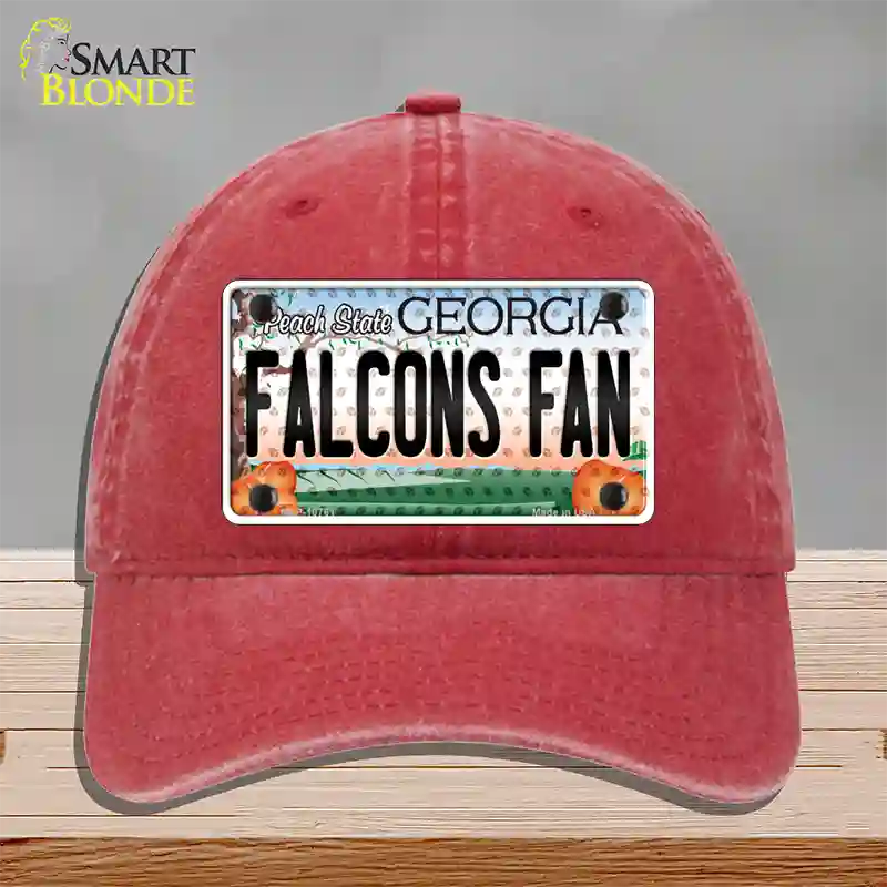 Falcons Fan Georgia Novelty License Plate Hat Unconstructed Cotton / Red